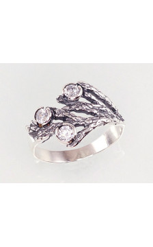 Hõbesõrmus 2100928(POx-Bk)_CZ, Hõbe 925°, oksüüd (kate), Tsirkonid