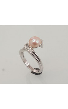 Hõbesõrmus 2101457(PRh-Gr)_PE-PI, Hõbe 925°, roodium (kate), Pärlitest