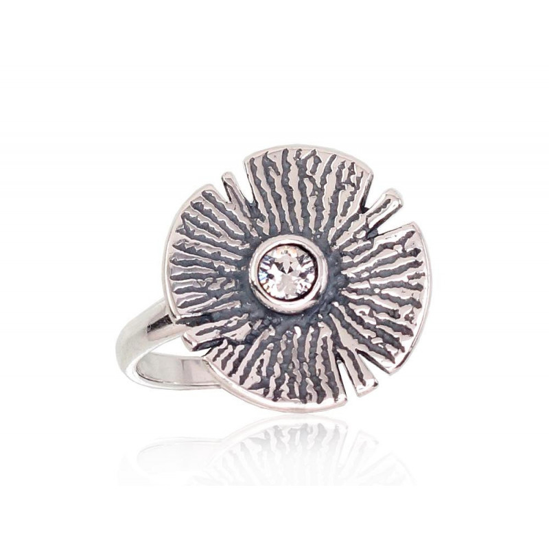 Hõbesõrmus 2101684(POx-Bk)_SV, Hõbe 925°, oksüüd (kate), Kristallid