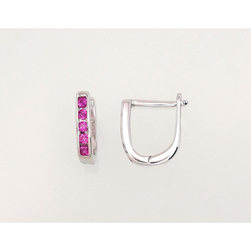 'Inglise' sulguriga hõbekõrverõngad 2202950(PRh-Gr)_CZ-RO, Hõbe 925°, roodium (kate), Tsirkonid