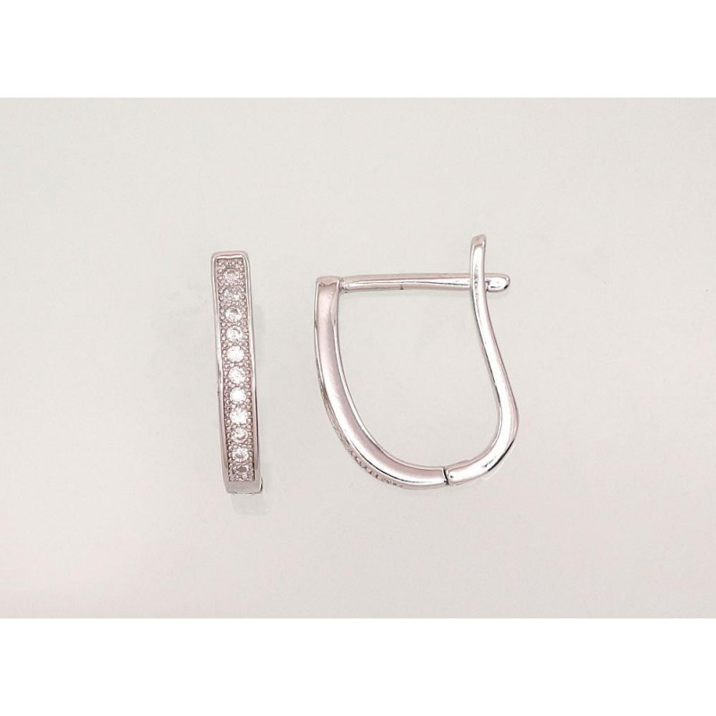 'Inglise' sulguriga hõbekõrverõngad 2202951(PRh-Gr)_CZ, Hõbe 925°, roodium (kate), Tsirkonid