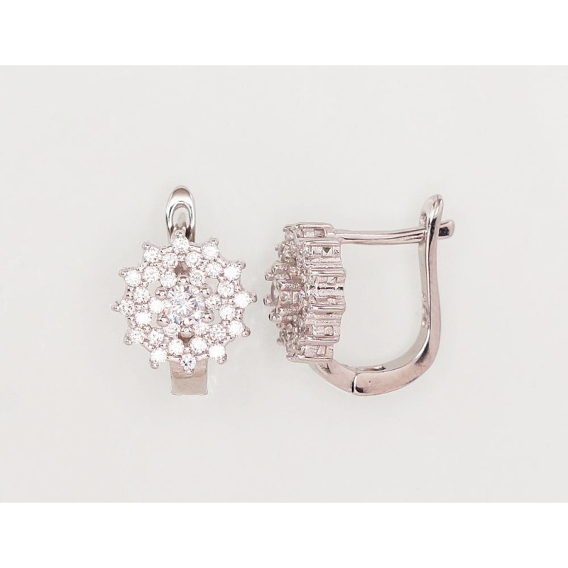 'Inglise' sulguriga hõbekõrverõngad 2203114(PRh-Gr)_CZ, Hõbe 925°, roodium (kate), Tsirkonid