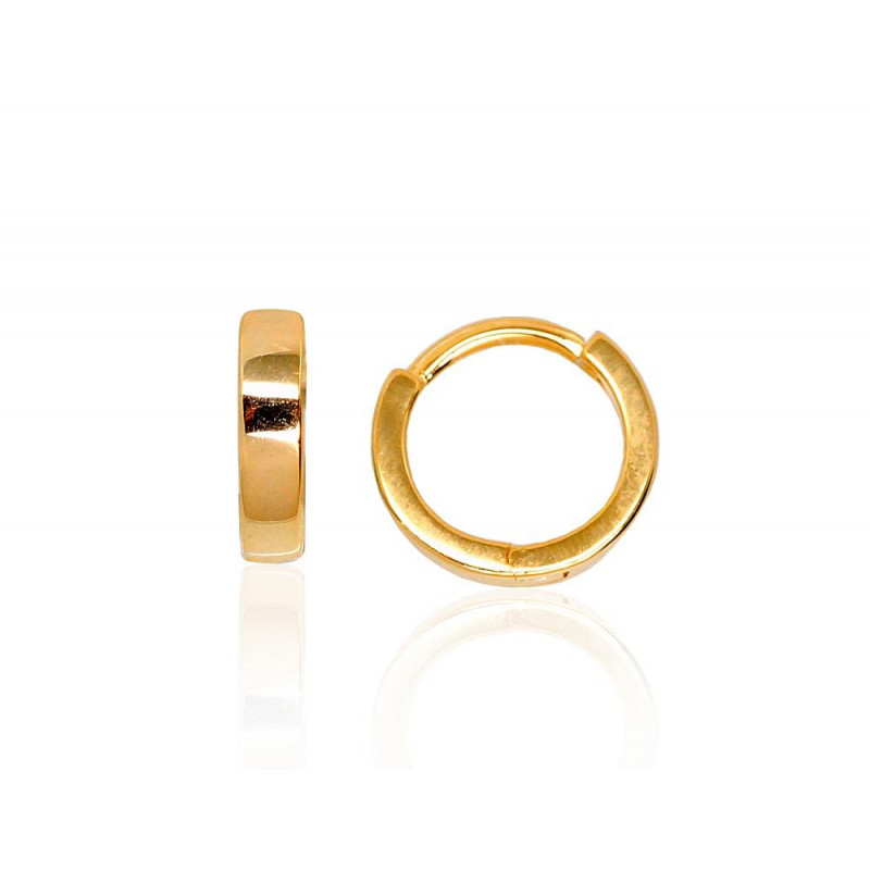 Ümmarguse kinnisega hõbekõrvarõngad 2203119(PAu-Y), Hõbe 925°, kollane kuld (kate)