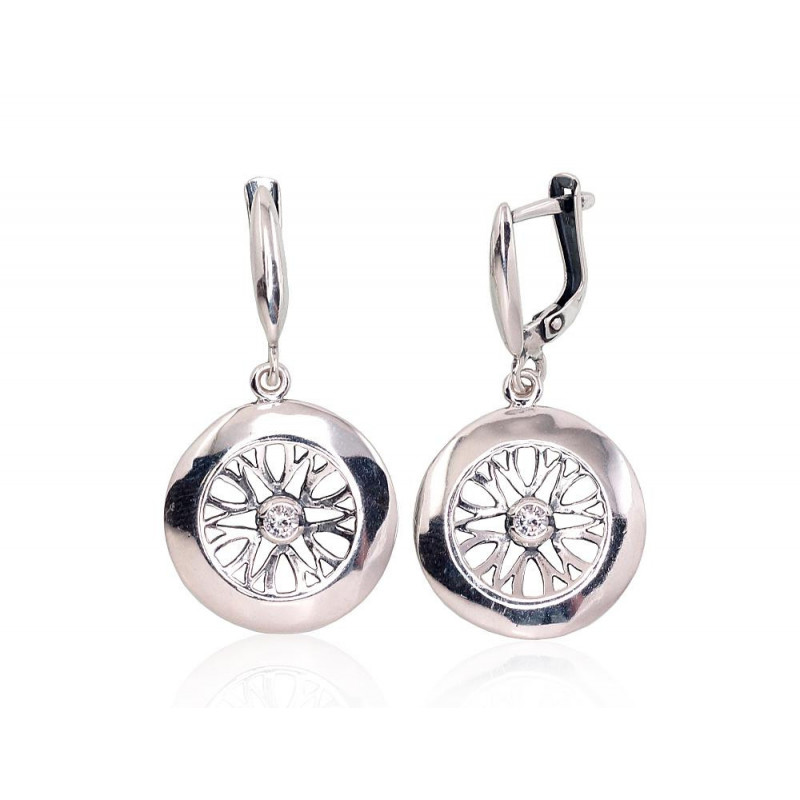 'Inglise' sulguriga hõbekõrverõngad 2203232(POx-Bk)_CZ, Hõbe 925°, oksüüd (kate), Tsirkonid