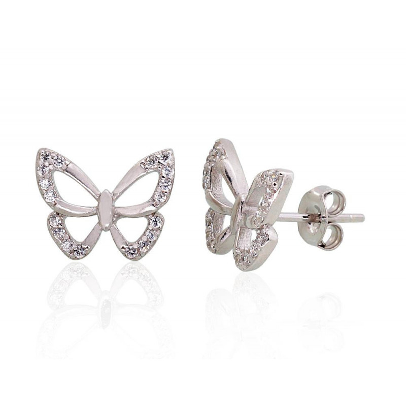 Hõbedast naelkõrvarõngad 2203479(PRh-Gr)_CZ, Hõbe 925°, roodium (kate), Tsirkonid